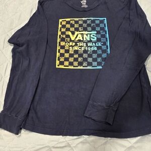 Vans Black Long Sleeve Tee with Blue and Yellow Graphic